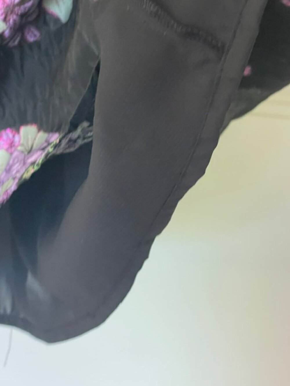 For Love & Lemons Puff Sleeve Floral Mini Dress Black Purple NWT Large - Picture 5 of 8
